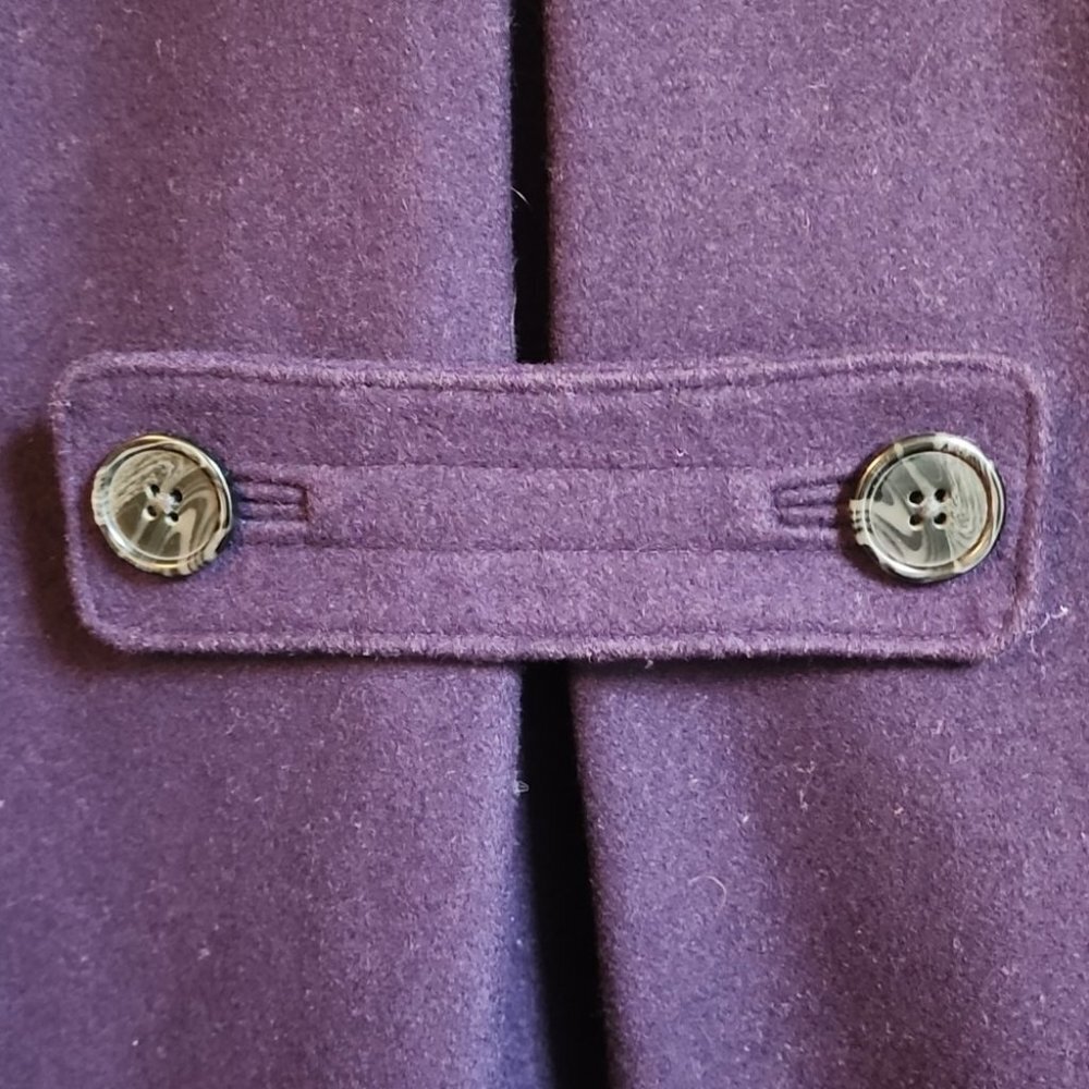 Banana Republic Deep Purple Wool Pea Coat – Size Small - Picture 6 of 7